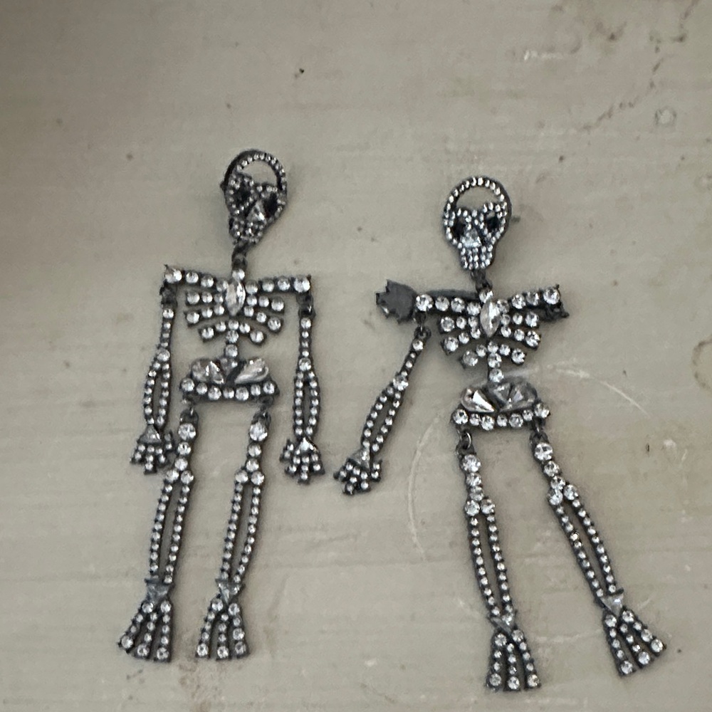 Skeleton Rhinestone Earrings